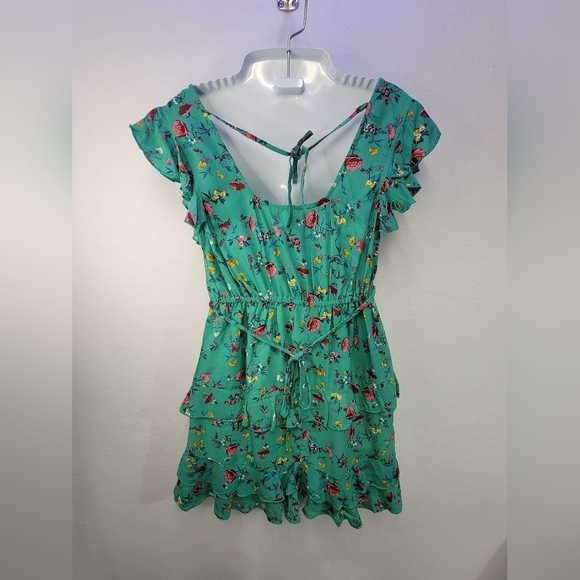 Lottie & Holly B.O.G Collective Green Floral Ruffle Dress Women's Size Large NWT - Picture 7 of 9